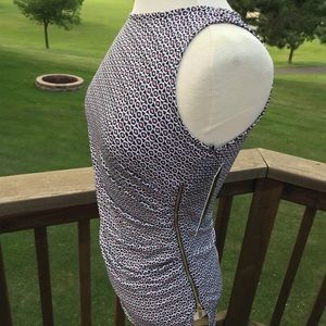 Jones New York Top Slvls Ikat Coral Exposed Zip XS